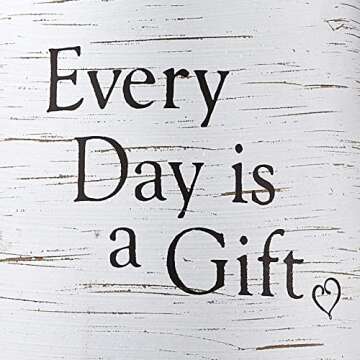 Precious Moments Every Day is A Gift Rustic Farmhouse Distressed Metal Decorative Container & Vase Home Décor 17343