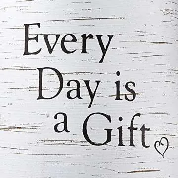 Precious Moments Every Day is A Gift Rustic Farmhouse Distressed Metal Decorative Container & Vase Home Décor 17343