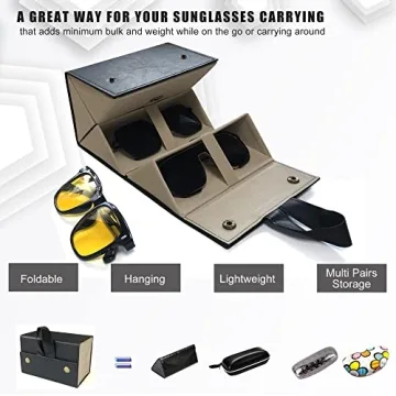 Longjet Travel Glasses Case Stylish 4 Slot Organizer