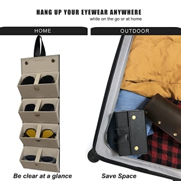 Longjet Travel Glasses Case Stylish 4 Slot Organizer