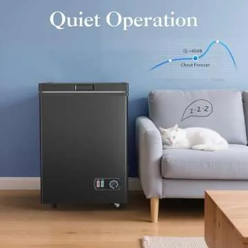 LifePlus Chest Freezer - Compact 4.2 Cu Ft Energy Efficient Freezer