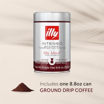Illy Intenso Ground Coffee, Bold Roast, Full Flavor Experience