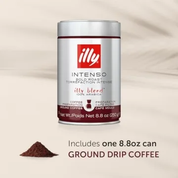 Illy Intenso Ground Coffee, Bold Roast, Full Flavor Experience