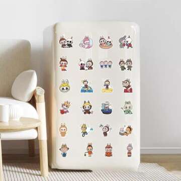Fun Cartoon Vinyl Stickers for Teens and Adults - 70 Pcs