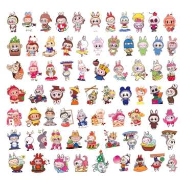 Fun Cartoon Vinyl Stickers for Teens and Adults - 70 Pcs