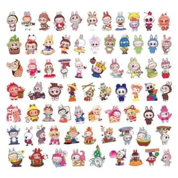 Fun Cartoon Vinyl Stickers for Teens and Adults - 70 Pcs