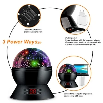 MOKOQI Star Projector Night Light for Kids Timer USB Battery