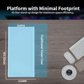 Lian Li SUP 01-45L Stand-Up Platform case- Independent Chamber Direct Cooling design-510mm PCIe 4.0 ...