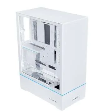 Lian Li SUP 01-45L Stand-Up Platform case- Independent Chamber Direct Cooling design-510mm PCIe 4.0 Riser Cable-Pre-Installed 3X 120mm Fans-Dual ARGB Strips-Supports 360mm/280mm AIO-White (SUP01W.US)