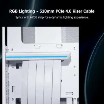 Lian Li SUP 01-45L Stand-Up Platform case- Independent Chamber Direct Cooling design-510mm PCIe 4.0 Riser Cable-Pre-Installed 3X 120mm Fans-Dual ARGB Strips-Supports 360mm/280mm AIO-White (SUP01W.US)