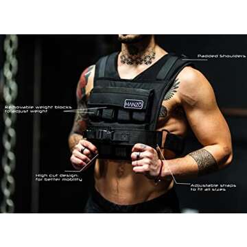 Premium Adjustable Weighted Vest for Fitness Training - 25 to 65 lbs
