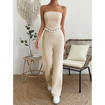 OYOANGLE 2 Piece Summer Casual Fringe Trim Outfit