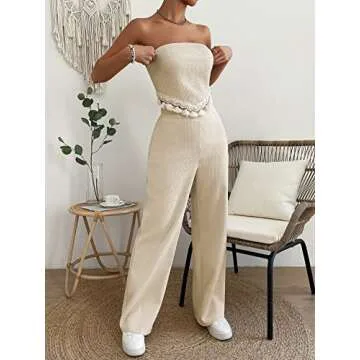 OYOANGLE 2 Piece Summer Casual Fringe Trim Outfit