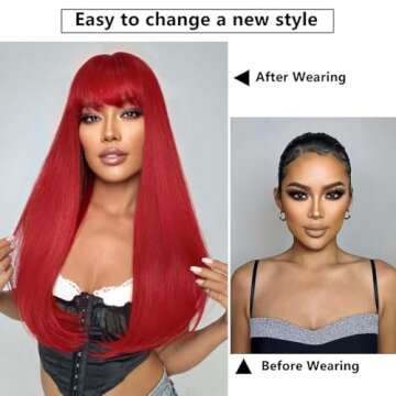 Stylish SUKRI Red Wig for Parties and Cosplay