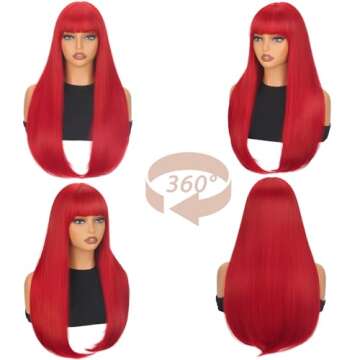 Stylish SUKRI Red Wig for Parties and Cosplay