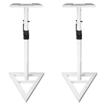 Rockville Adjustable White Studio Monitor Speaker Stands
