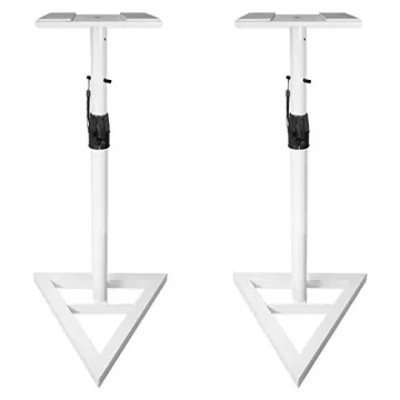 Rockville Adjustable White Studio Monitor Speaker Stands