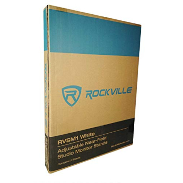 Rockville Adjustable White Studio Monitor Speaker Stands