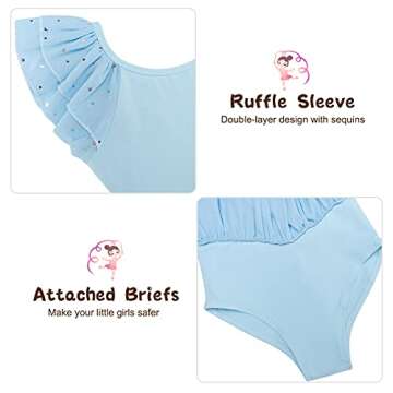 Idgreatim Toddler Girls Ballet Leotard with Sequins