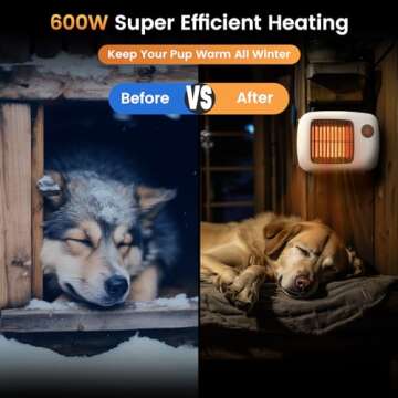 Unique Design 600W/300W Dog House Heater with Thermostat, Pet Heater for Outside Winter Insulated Ho...