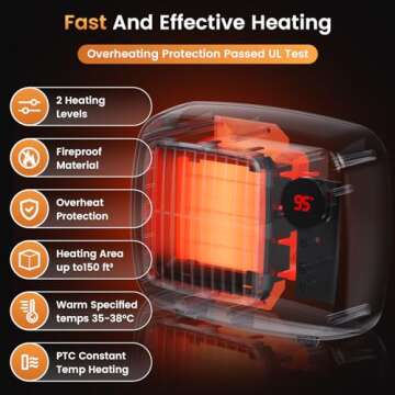 Unique Design 600W/300W Dog House Heater with Thermostat, Pet Heater for Outside Winter Insulated House 6 Ft Anti Chew Cord, Safe Heated Outdoor & Won't Burn Pets, Indoor Electric Pet Kennel Heater