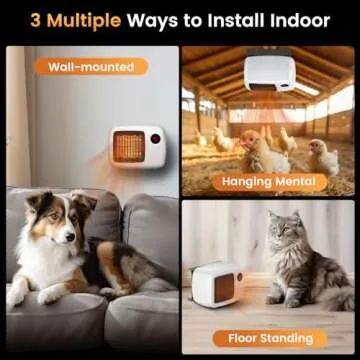 Unique Design 600W/300W Dog House Heater with Thermostat, Pet Heater for Outside Winter Insulated House 6 Ft Anti Chew Cord, Safe Heated Outdoor & Won't Burn Pets, Indoor Electric Pet Kennel Heater