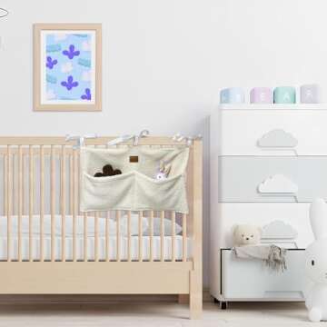 Adm&Eve Vintage Nursery Decor Hanging Diaper Caddy - Teddy Material Storage Organizer