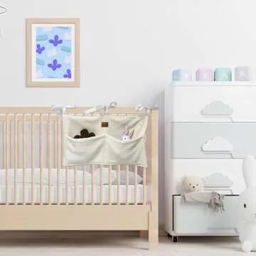 Adm&Eve Vintage Nursery Decor Hanging Diaper Caddy - Teddy Material Storage Organizer