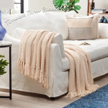 Chanasya Premium Textured Knit Throw Blanket - Cozy Comfort