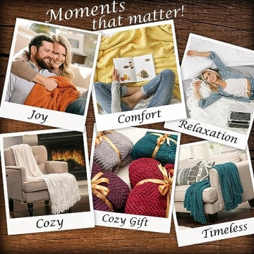 Chanasya Premium Textured Knit Throw Blanket - Cozy Comfort