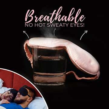 LLBA Pure Silk Sleep mask - Experience The Luxury of Handcrafted Silk for Women, Men - 100% Pure Mulberry Silk Eye Cover for Sleeping and Traveling, Anti-Aging and Skin-Friendly (1 Pack, Pink)