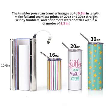 Craft Express 110 V Tumbler Heat Press Machine Blue Mug Press Machine for 30 OZ 20 OZ 16 OZ Straight Sublimation Blanks Skinny Tumbler 15 OZ 11 OZ Sublimation Ceramic Mugs Heat Transfer Print