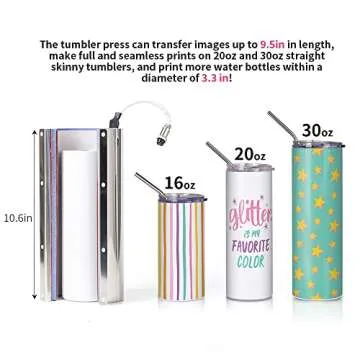 Craft Express 110 V Tumbler Heat Press Machine Blue Mug Press Machine for 30 OZ 20 OZ 16 OZ Straight Sublimation Blanks Skinny Tumbler 15 OZ 11 OZ Sublimation Ceramic Mugs Heat Transfer Print