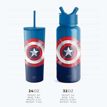 Simple Modern Marvel Avengers Insulated Tumbler Cup with Flip Lid and Straw Lid | Gifts for Women Men Reusable Stainless Steel Water Bottle Travel Mug | Classic Collection | 24oz Avengers Assemble