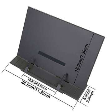 Book Stand, GoFriend Adjustable Document Stand Holder Reading Rest Cookbook Stand Music Books Stand with Page Paper Clips (Black)