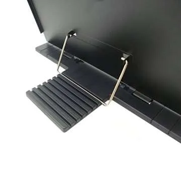Book Stand, GoFriend Adjustable Document Stand Holder Reading Rest Cookbook Stand Music Books Stand with Page Paper Clips (Black)