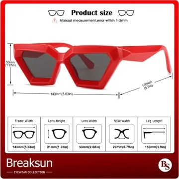 Breaksun Vintage Cat Eye Sunglasses for Women