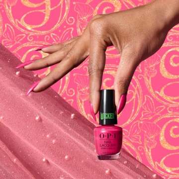 OPI Nail Lacquer, Pink Nail Polish, Up to 7 Days of Wear, Chip Resistant & Fast Drying, x Wicked Limited Edition Collection, Glinda the Good!, 0.5 fl oz