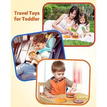 Vanmor Wooden Stacking Burger Toy for Creative Play
