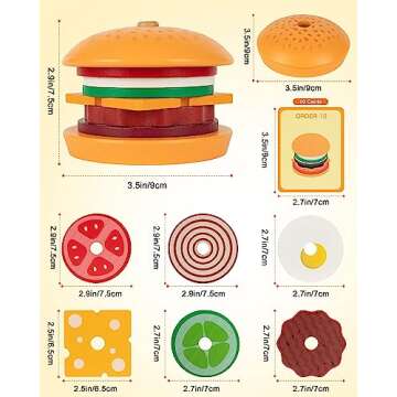 Vanmor Wooden Stacking Burger Toy for Creative Play