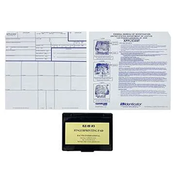 Fingerprint Kit Set - Dactek EZ ID3 Finger Print Ink Pad with ATF Fingerprint Cards - FBI FD-258 Fingerprint Cards - Inkless Fingerprint Pad - Fingerprint Kits Law Enforcement -Ink Pad and FD-258 (20)