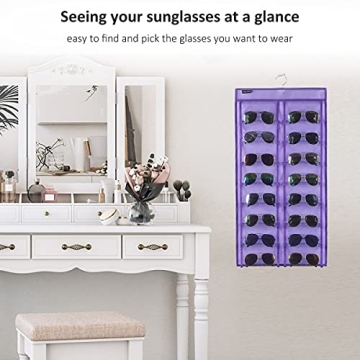 ANZORG Dual Sided Hanging Sunglasses Organizer for Home