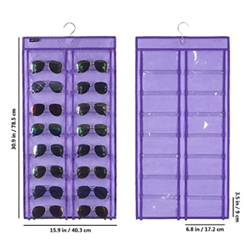 ANZORG Dual Sided Hanging Sunglasses Organizer for Home