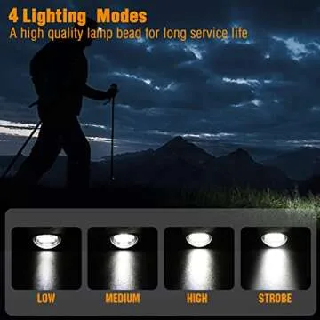 EverBrite 2-Pack LED Headlamp, 4 Lighting Modes, Adjustable Headband&Rotatable Head for Adults and Kids, Durable Light Weight Perfect for Running, Walking, Hiking and Camping, Batteries Included