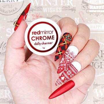 Daily Chrome Mirror Chrome Nail Powder 1g, Metallic Nail Art Dip Powder, Mirror Effect Manicure Chro...