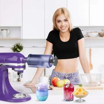 Jooke Shaved Ice Attachment for Kitchenaid Stand Mixer - Homemade Snow Cone Machine with Ice Molds