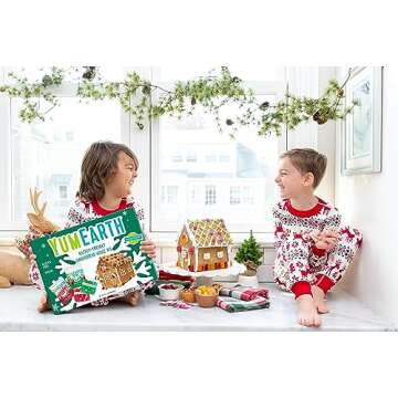 YumEarth Gingerbread House Kit - Allergy-Friendly, Includes Cookie Pieces, Icing and Candy for Decorating (Pack of 1)
