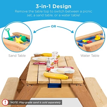 Kids 3-in-1 Sand and Water Table with Umbrella
