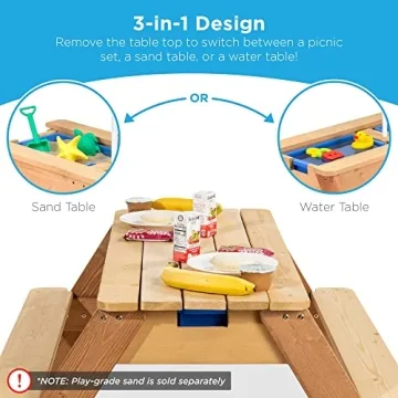 Kids 3-in-1 Sand and Water Table with Umbrella