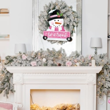 Whaline Let It Snow Snowman Sign for Holiday Decor